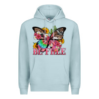 Blue Mist be free with butterfly and cactus flowers Premium Hoodie - Artiststas