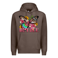 Coffee be free with butterfly and cactus flowers Premium Hoodie - Artiststas