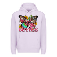 Lilac be free with butterfly and cactus flowers Premium Hoodie - Artiststas