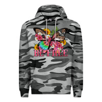 Slate Camo be free with butterfly and cactus flowers Premium Hoodie - Artiststas