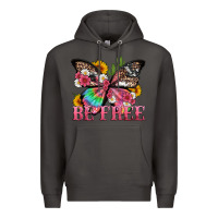 Smoke be free with butterfly and cactus flowers Premium Hoodie - Artiststas