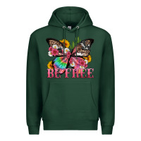 Sports Green be free with butterfly and cactus flowers Premium Hoodie - Artiststas