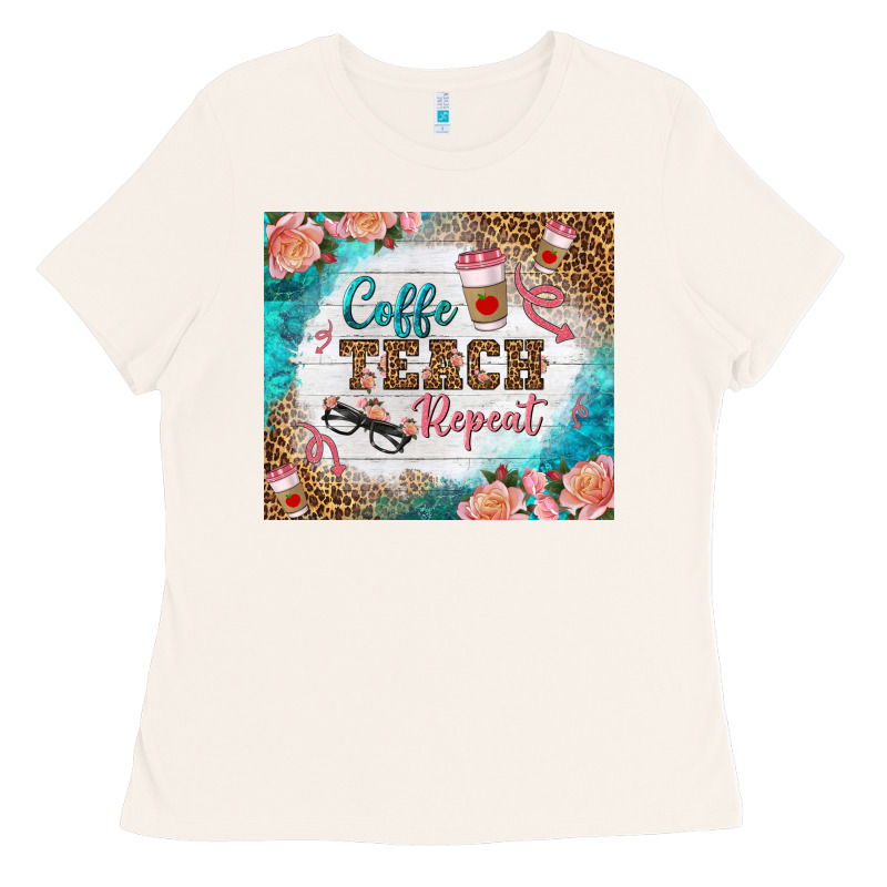 Coffee Teach Repeat Tumbler Ladies Tee by BundleAndBundleShop | Teevron