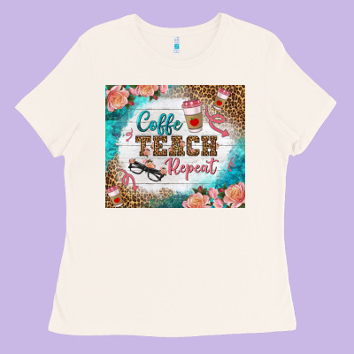 Coffee Teach Repeat Tumbler Ladies Tee Designed By Bundleandbundleshop