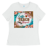 White coffee teach repeat tumbler Ladies Tee - BundleAndBundleShop