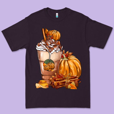 Pumpkin Spice Coffee Premium Tee Designed By Fadigitalartstudio