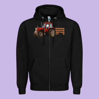 Farm Tractor Zipper Hoodie Designed By Ranaportraitstore
