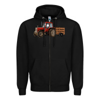 Black farm tractor Zipper Hoodie - RanaPortraitStore