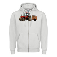 Dove Grey farm tractor Zipper Hoodie - RanaPortraitStore