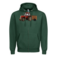 Sports Green farm tractor Zipper Hoodie - RanaPortraitStore