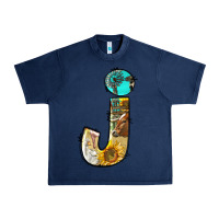 Navy farm life alphabet lowercase letters j Urban Heavy Tee - BundleAndBundleShop