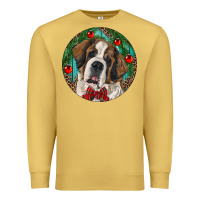 Antique Gold Christmas St. Bernard Premium Sweatshirt - RanaPortraitStore