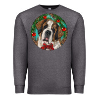 Charcoal Heather Christmas St. Bernard Premium Sweatshirt - RanaPortraitStore