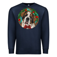 Navy Christmas St. Bernard Premium Sweatshirt - RanaPortraitStore