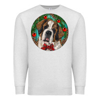 Oatmeal Heather Christmas St. Bernard Premium Sweatshirt - RanaPortraitStore