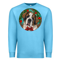 Ocean Blue Christmas St. Bernard Premium Sweatshirt - RanaPortraitStore