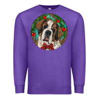 Purple Christmas St. Bernard Premium Sweatshirt - RanaPortraitStore