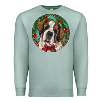 Seafoam Christmas St. Bernard Premium Sweatshirt - RanaPortraitStore