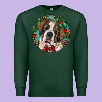 Christmas St. Bernard Premium Sweatshirt Designed By Ranaportraitstore