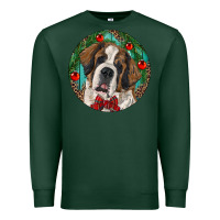 Sports Green Christmas St. Bernard Premium Sweatshirt - RanaPortraitStore