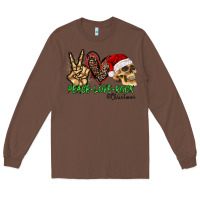 Chestnut Peace Love Rock Christmas Long Sleeve Tee - CowhideDigitalArt