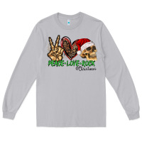 Moon Dust Peace Love Rock Christmas Long Sleeve Tee - CowhideDigitalArt