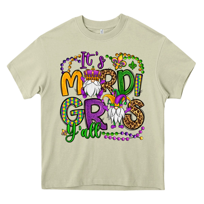 It's Mardi Gras Y'all Gnomes Heavy Core Tee by OliviaCreatesArt | Teevron