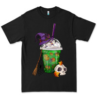Black Halloween Spooky Pumpkins Frappe Premium Tee - FaDigitalArtStudio