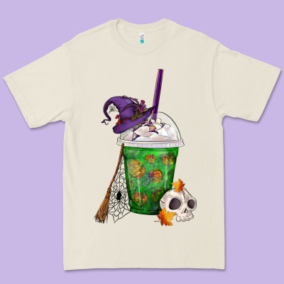 Halloween Spooky Pumpkins Frappe Premium Tee Designed By Fadigitalartstudio
