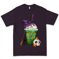 Plum Halloween Spooky Pumpkins Frappe Premium Tee - FaDigitalArtStudio