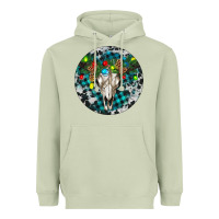 Matcha Bull Skull Christmas Heavyweight Hoodie - RanaPortraitStore