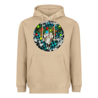 Mushroom Bull Skull Christmas Heavyweight Hoodie - RanaPortraitStore