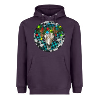 Plum Bull Skull Christmas Heavyweight Hoodie - RanaPortraitStore