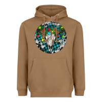 Toasted Coconut Bull Skull Christmas Heavyweight Hoodie - RanaPortraitStore