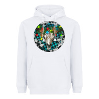 White Bull Skull Christmas Heavyweight Hoodie - RanaPortraitStore