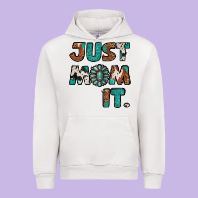 Just Mom It Cowhide Turquoise Urban Hoodie Designed By Jasminsmagicworld