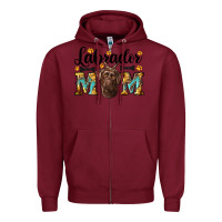 Burgundy western labrador mom Zipper Hoodie - RanaPortraitStore