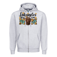 Heather Grey western labrador mom Zipper Hoodie - RanaPortraitStore