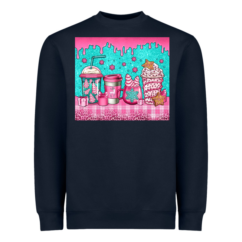 Pink Christmas Coffee Heavyweight Sweatshirt by Jasminsmagicworld | Teevron