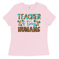 Bubblegum Pink teacher of tiny humans Ladies Tee - BundleAndBundleShop