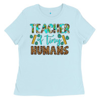 Baby Blue teacher of tiny humans Ladies Tee - BundleAndBundleShop