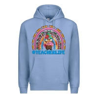 Colony Blue teacherlife and teacher gnome rainbow Premium Hoodie - Artiststas