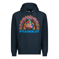 Navy teacherlife and teacher gnome rainbow Premium Hoodie - Artiststas
