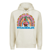 Oatmeal Heather teacherlife and teacher gnome rainbow Premium Hoodie - Artiststas