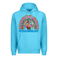 Ocean Blue teacherlife and teacher gnome rainbow Premium Hoodie - Artiststas