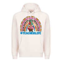 Pale Pink teacherlife and teacher gnome rainbow Premium Hoodie - Artiststas
