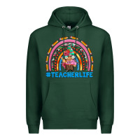Sports Green teacherlife and teacher gnome rainbow Premium Hoodie - Artiststas