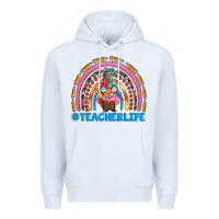 White teacherlife and teacher gnome rainbow Premium Hoodie - Artiststas