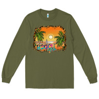 Army Green beach vibes Long Sleeve Tee - CowhideDigitalArt