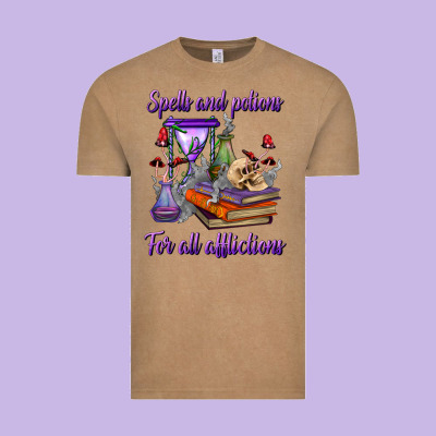 Spells And Potions For All Afflictions Vintage Tee Designed By Bundleandbundleshop
